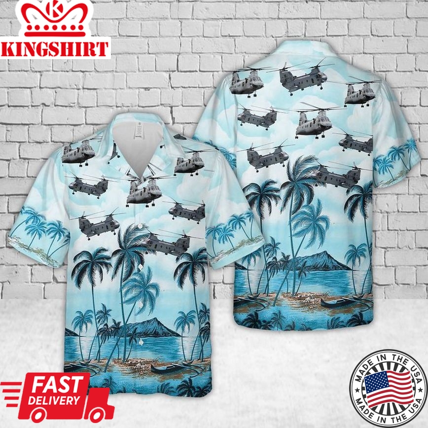 Us Army Boeing Vertol Ch-46 Sea Knight Trendy Hawaiian Shirt