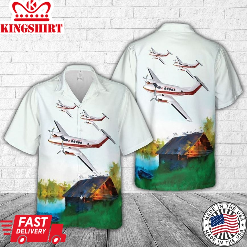 Us Army Corps Of Engineers Beechcraft 200 Trendy Hawaiian Shirt