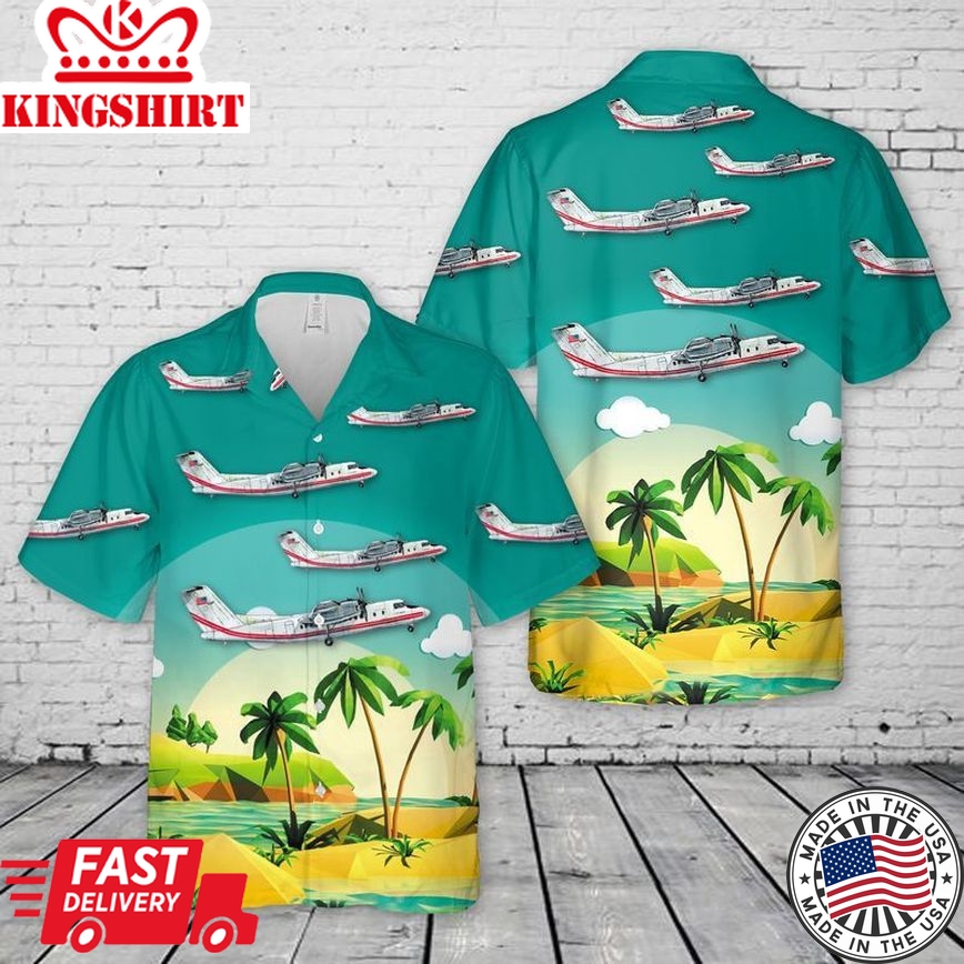 US Army DCH-7 Dash Airplane Trendy Hawaiian Shirt: Aviation-themed Apparel