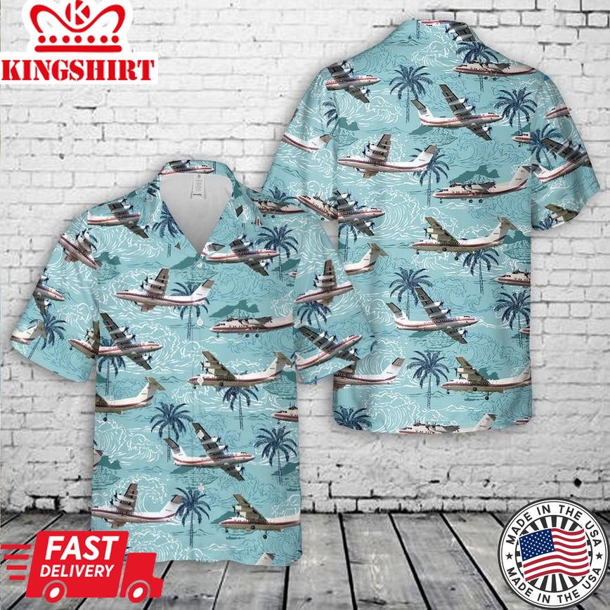 US Army DCH-7 Dash Airplane Trendy Hawaiian Shirt: Aviation-themed Clothing