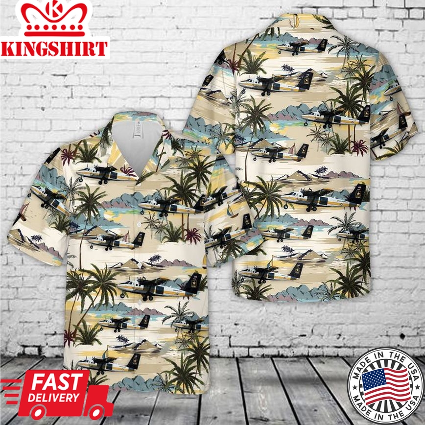 Us Army De Havilland Canada Uv-18A Twin Otter (Dhc-6-300) Trendy Hawaiian Shirt