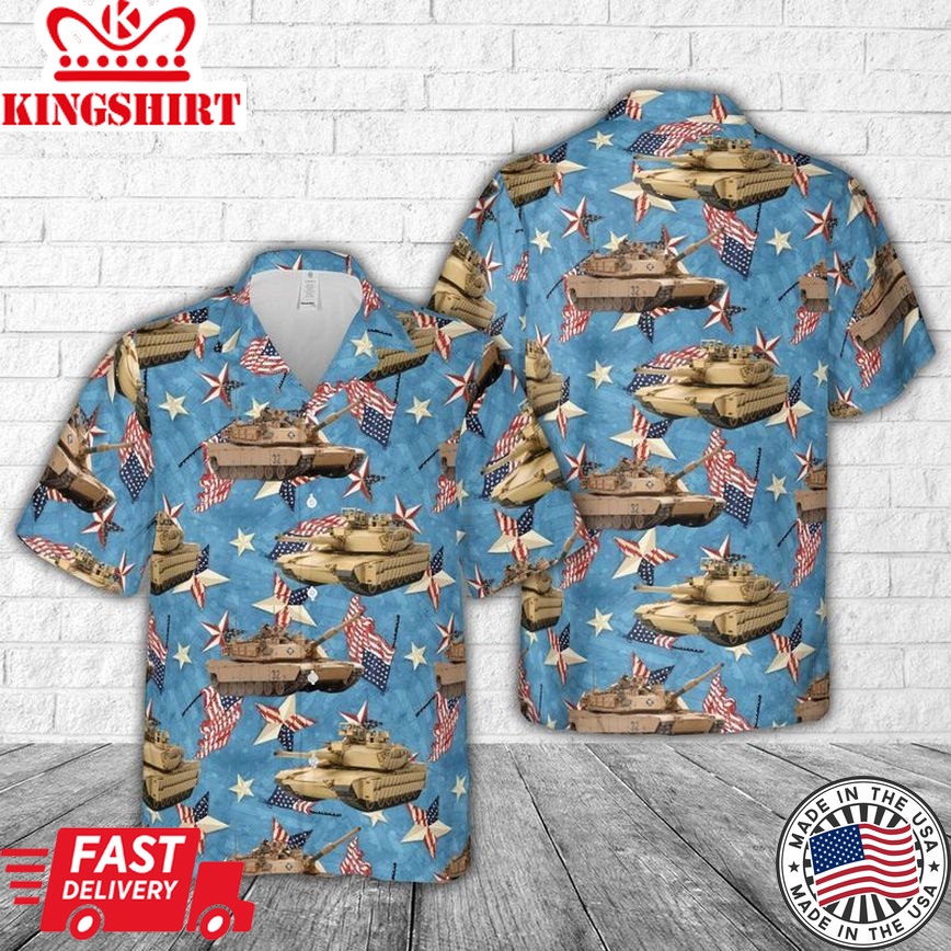 Us Army M1 Abrams Tank, 4Th Of July Trendy Hawaiian Shirt