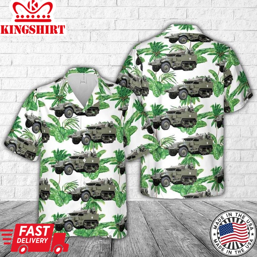 Us Army M16 Multiple Gun Motor Carriage Trendy Hawaiian Shirt