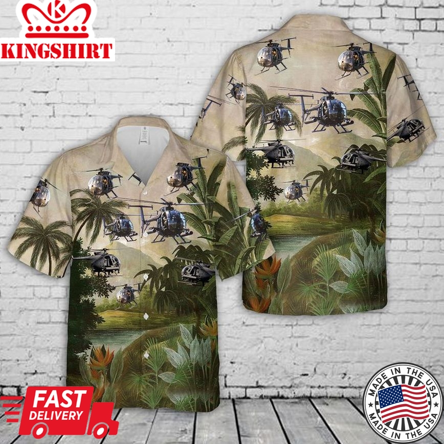 Us Army Md Helicopters Mh-6 Little Bird Trendy Hawaiian Shirt