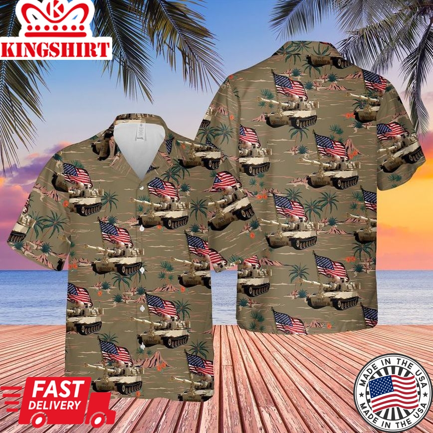 Us Army Paladin Tank 4Th Of July Trendy Hawaiian Shirt