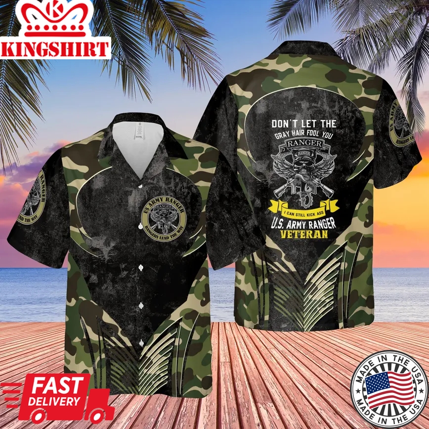 Us Army Ranger Veteran Camo Trendy Hawaiian Shirt For Aloha Shirt