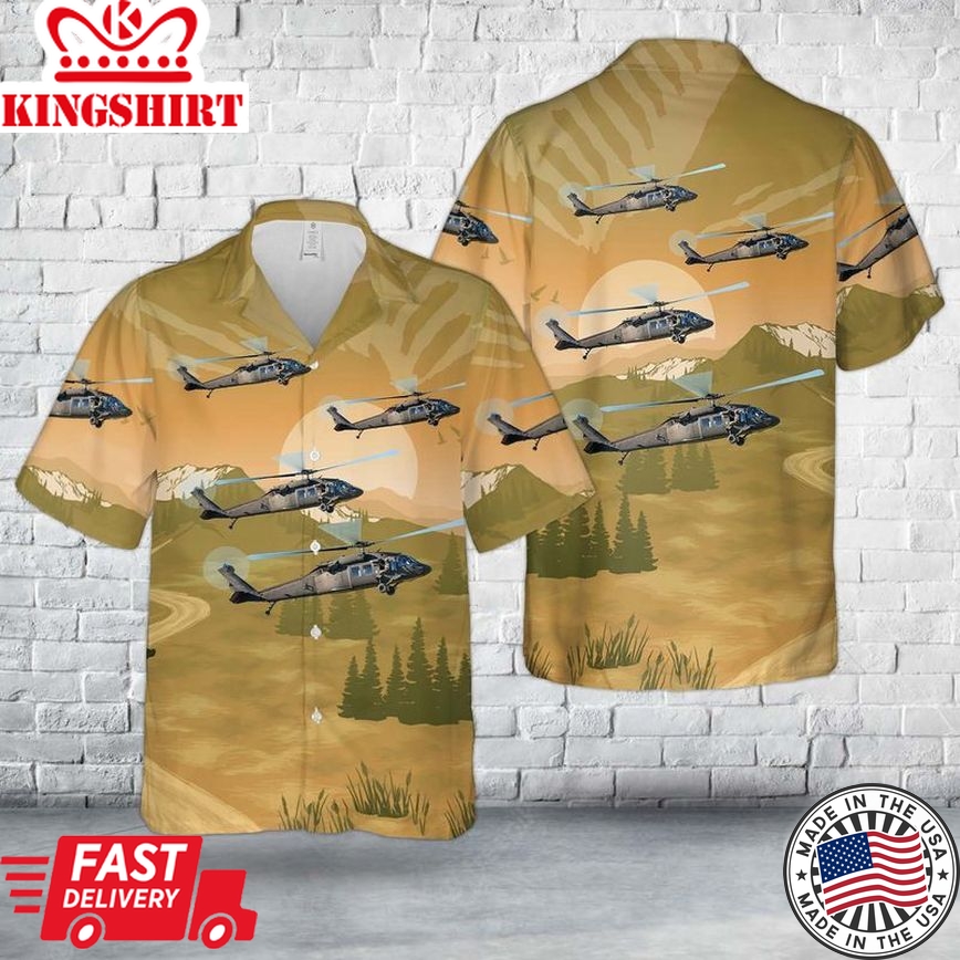 Us Army Sikorsky Uh-60A Black Hawk S-70A Trendy Hawaiian Shirt