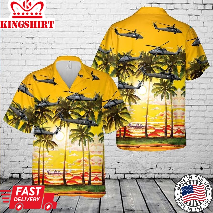 Us Army Sikorsky Uh-60M Blackhawk Trendy Hawaiian Shirt