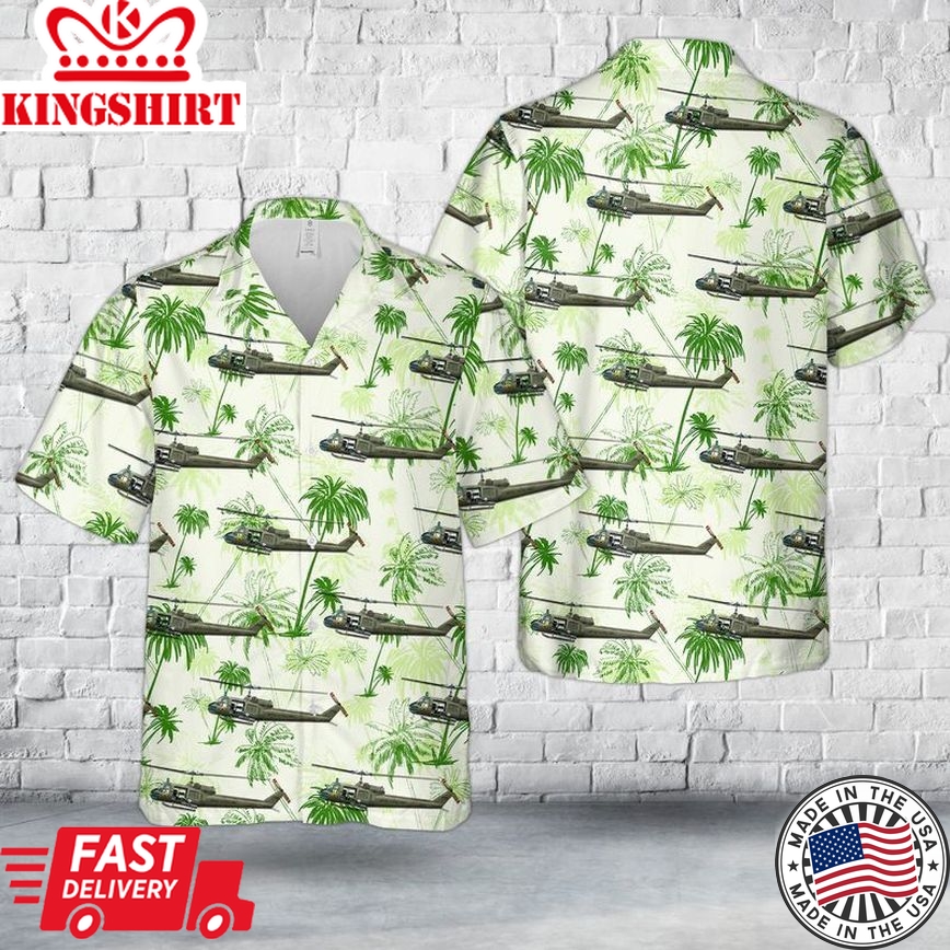 Us Army Uh-1C Huey Gunner 282Nd Assault Helicopter Company Trendy Hawaiian Shirt