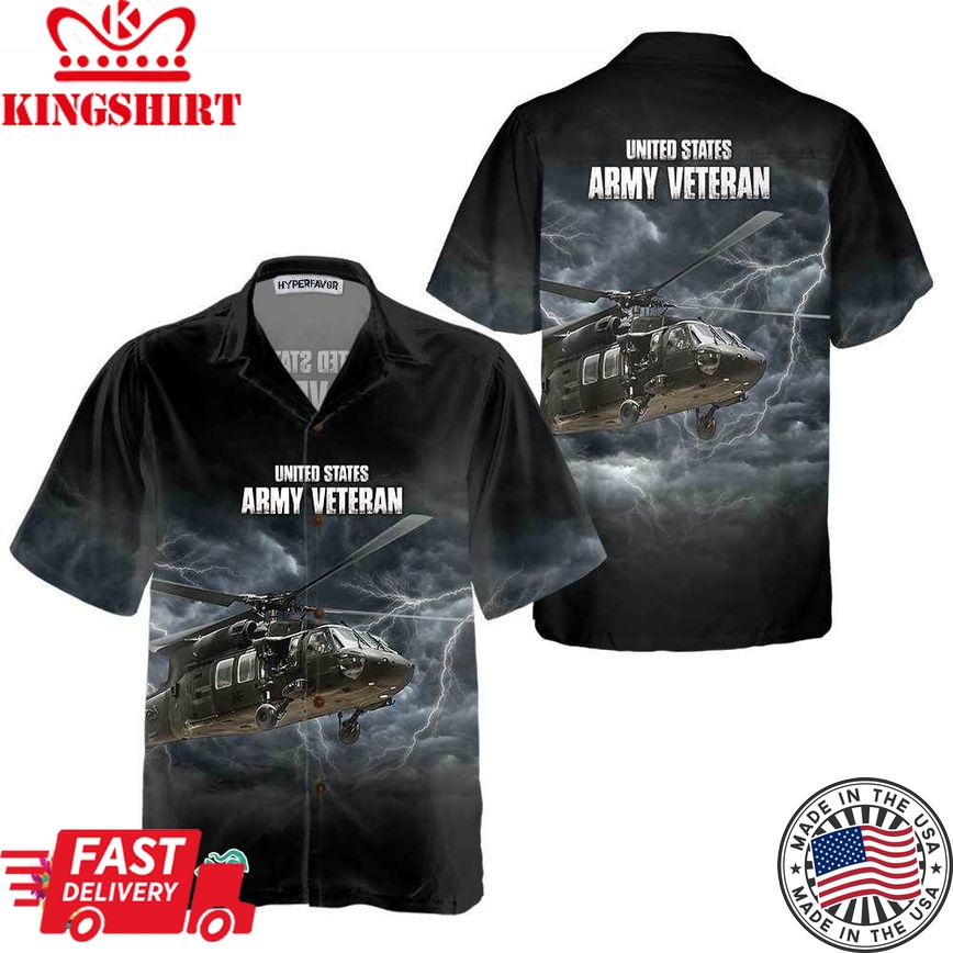 Us Army Veteran Helicopter Hawaiian Shirt, Proud Helicopter Shirt For Men, Helicopter Gift