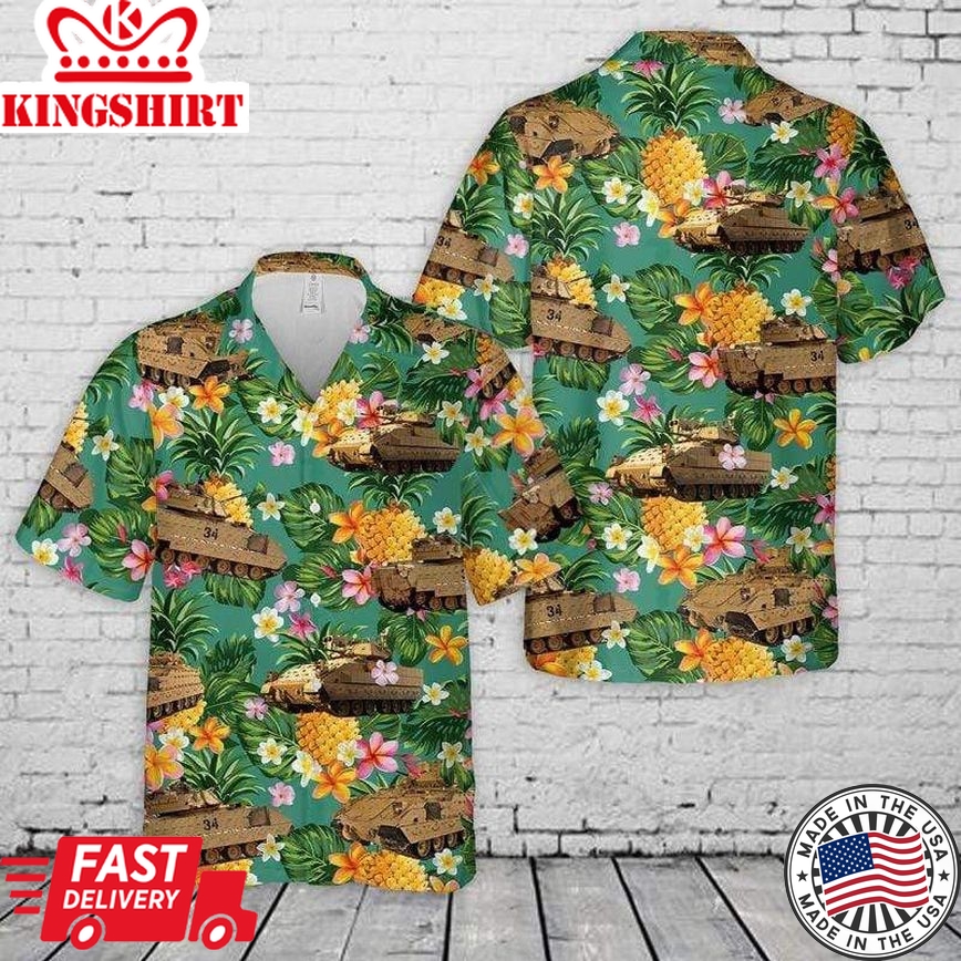 Us Army Veteran Pineapple Tropical Trendy Hawaiian Shirt