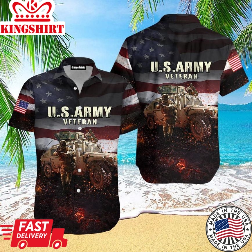 Us Army Veteran Trendy Hawaiian Shirt For