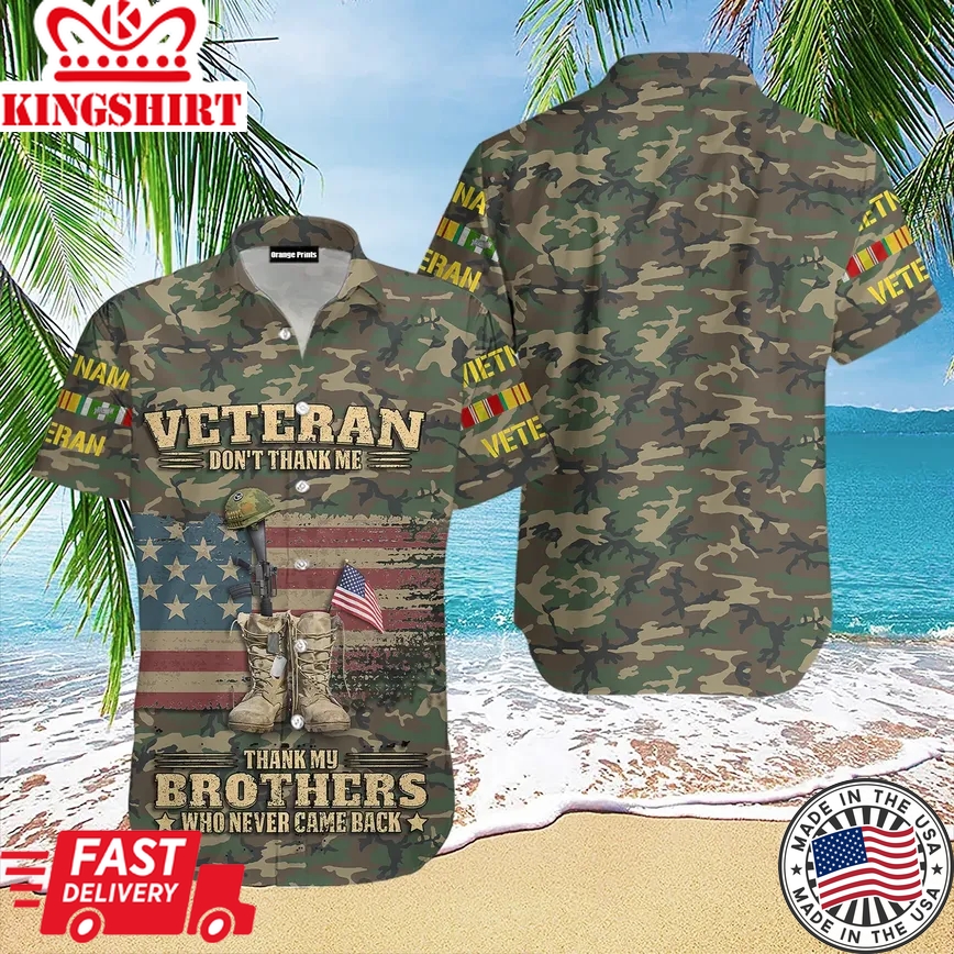 Us Army Vietnam Veteran Trendy Hawaiian Shirt For