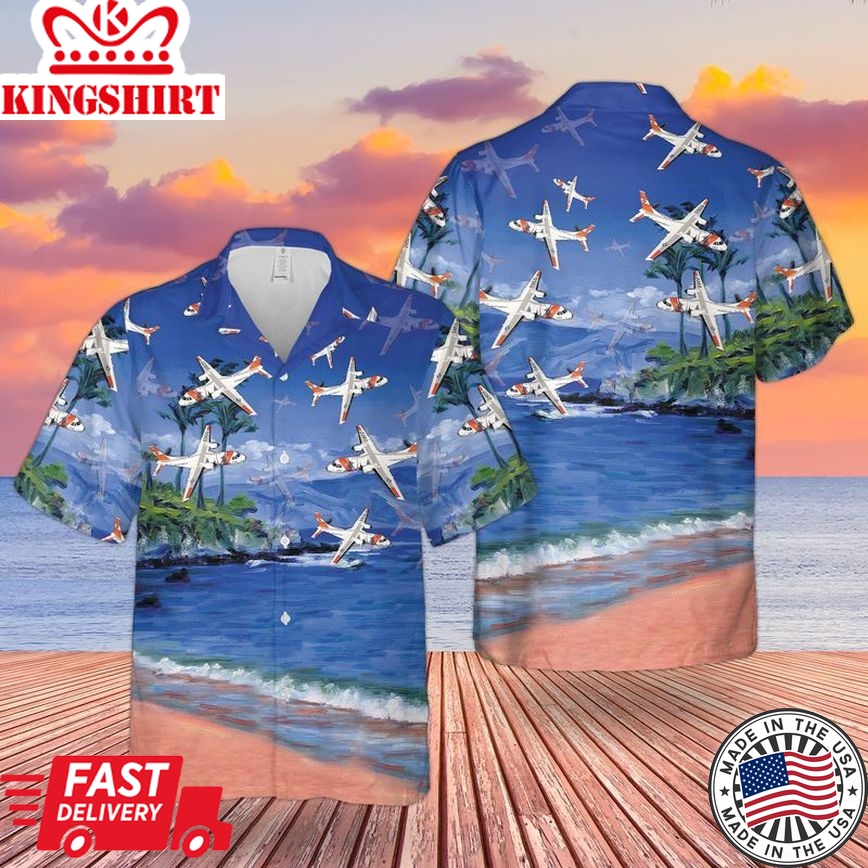 Us Coast Guard Hc-144 Ocean Sentry Trendy Hawaiian Shirt