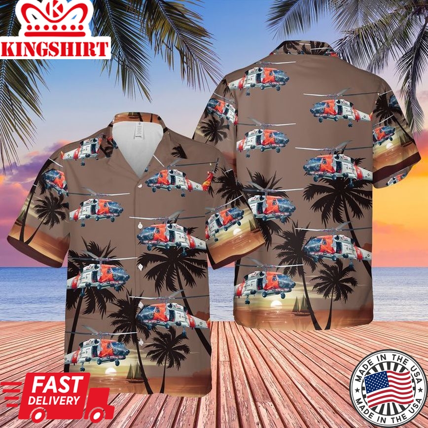 Us Coast Guard Sikorsky Mh-60 Jayhawk Trendy Hawaiian Shirt