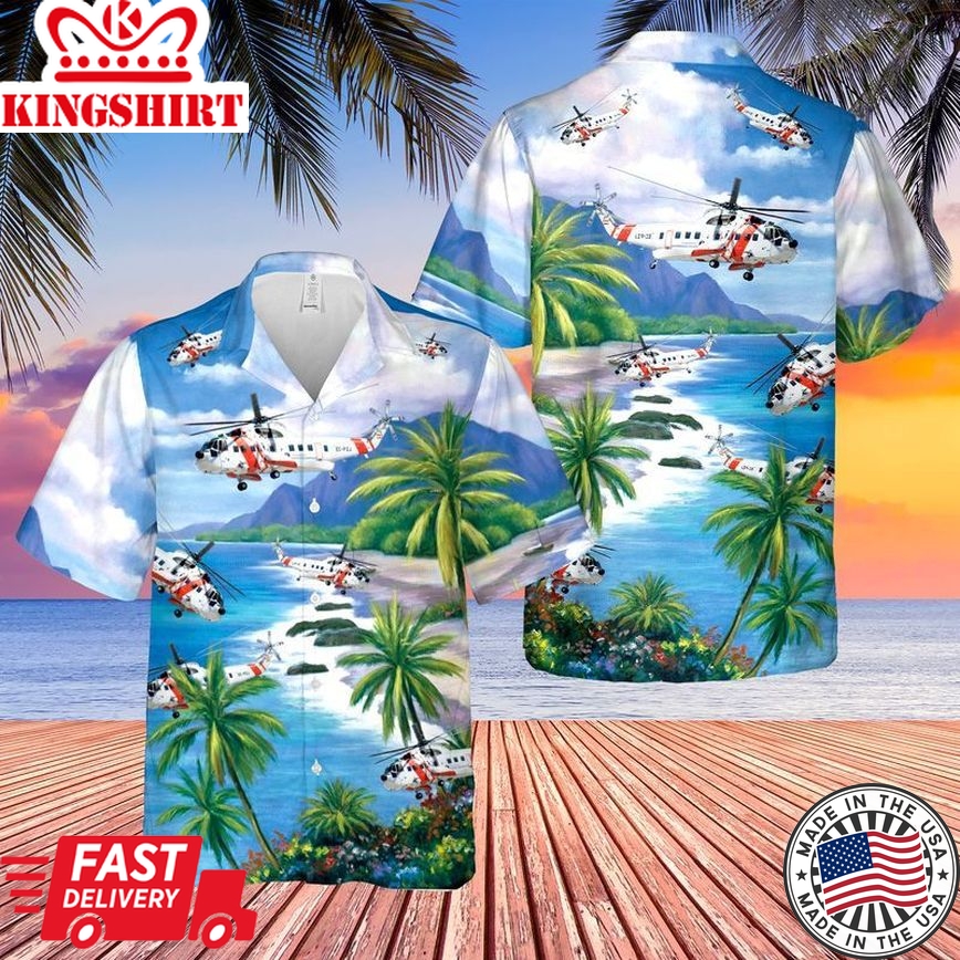 Us Coast Guard Sikorsky S-61R Trendy Hawaiian Shirt