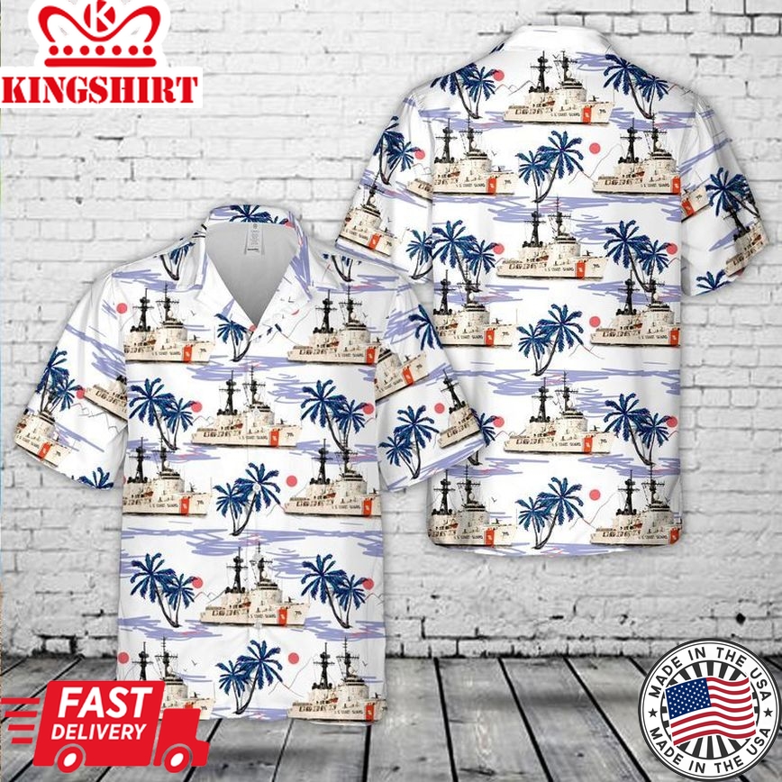 Us Coast Guard Uscgc Hamilton (Whec-715) Hamilton-Class Cutter Trendy Hawaiian Shirt