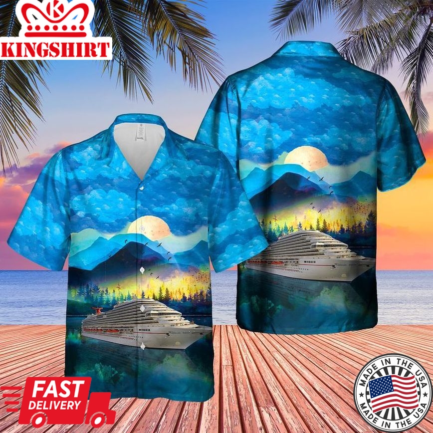 Us Cruise Carnival Magic Short Sleeve Casual Trendy Hawaiian Shirt For Men