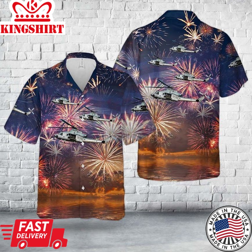 Us Marine Corps Bell Uh-1Y Venom (450), 4Th Of July Trendy Hawaiian Shirt