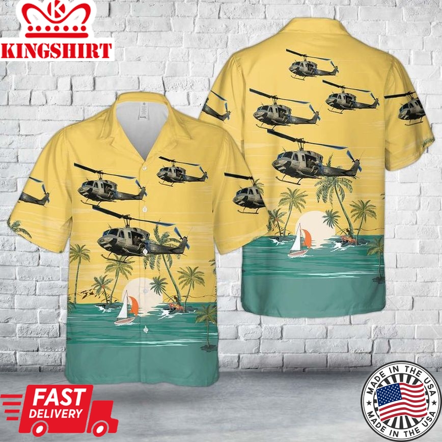 Us Marines Corps Bell Uh-1N Iroquois (212) Trendy Hawaiian Shirt