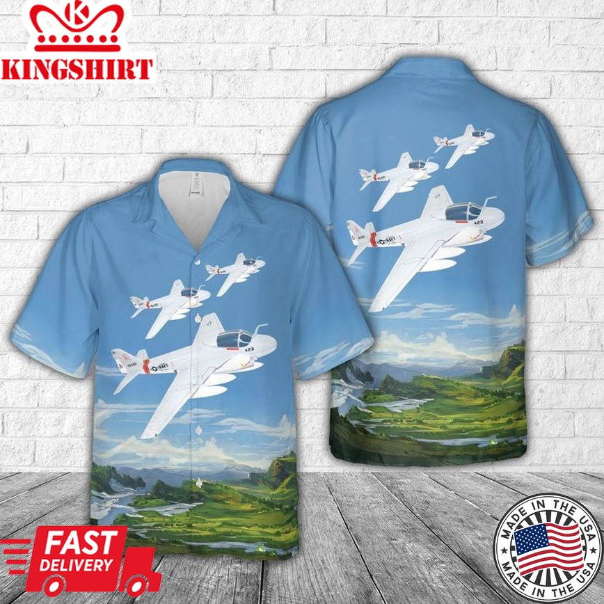 Us Navy Attack Squadron Va-304 Firebirds Ka-6D Trendy Hawaiian Shirt For Men