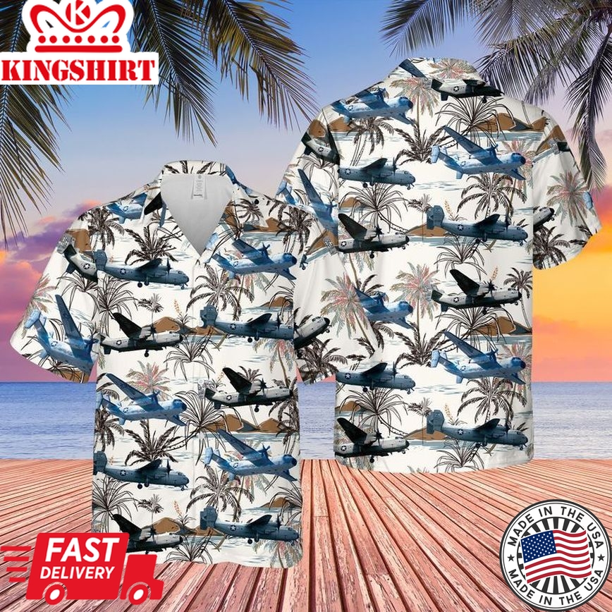 Us Navy Grumman C-2A Greyhound Vrc-50 (Foo Dogs) Trendy Hawaiian Shirt, Short Sleeve Trendy Hawaiian Shirt For Men