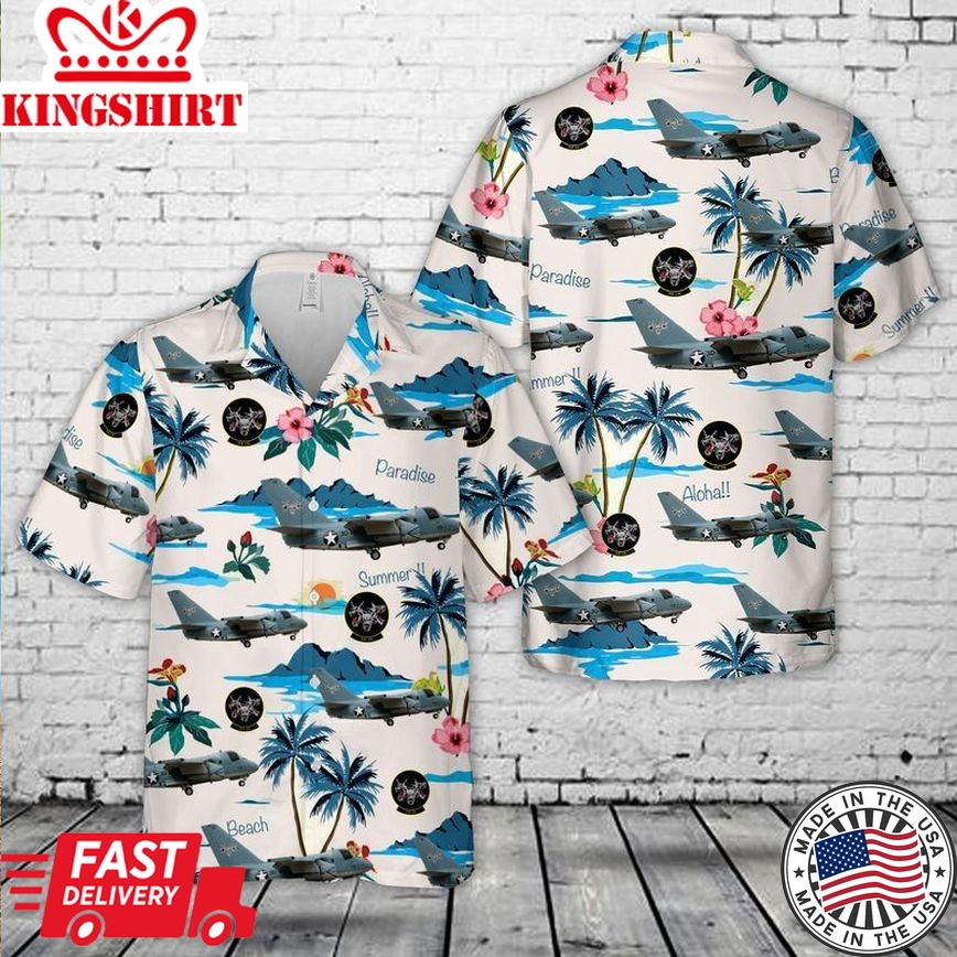 Us Navy S-3B Of Vx-30 &8220;Bloodhounds&8221; Trendy Hawaiian Shirt