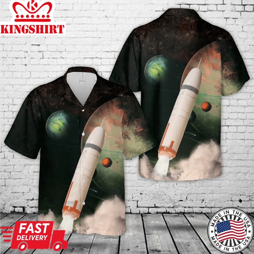 Us Navy Ugm-96 Trident I American Submarine-Launched Ballistic Missile (Slbm) Trendy Hawaiian Shirt