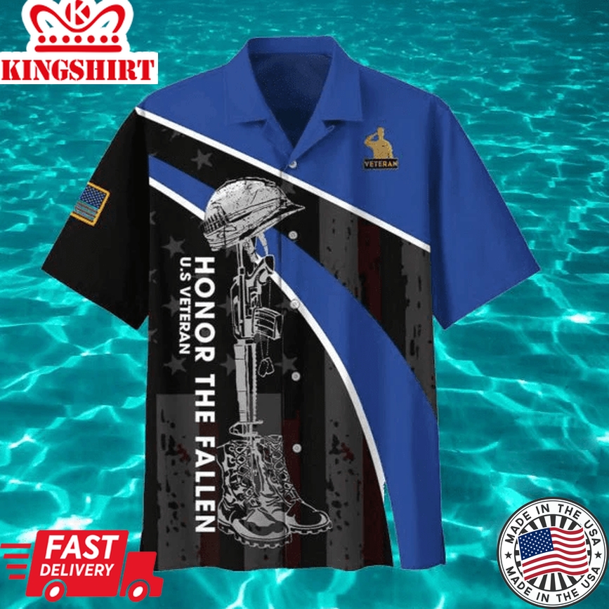 Us Veteran Honnor The Fallen Trendy Hawaiian Shirt