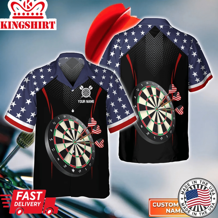 Usa Darts 3D Trendy Hawaiian Shirt, Darts Trendy Hawaiian Shirt For Men, Women, Darts Team Shirt