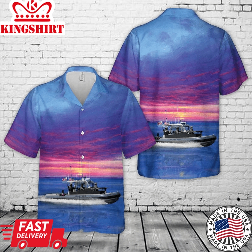 Uscg 32-Foot Transportable Port Security Boat Trendy Hawaiian Shirt