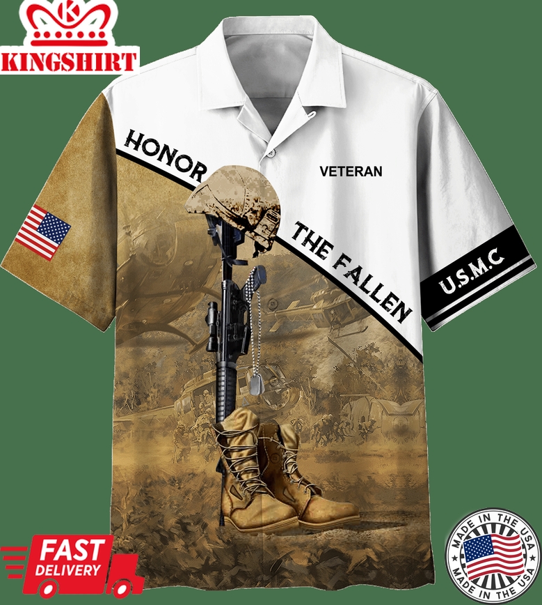 Usmc Honor The Fallen Hawaiian Shirt