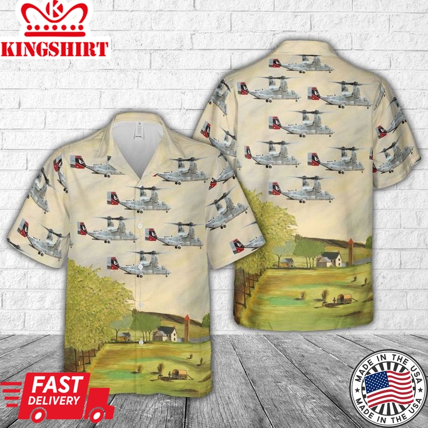 Usmc Mv-22 Evil Eyes Vmm-163 Trendy Hawaiian Shirt