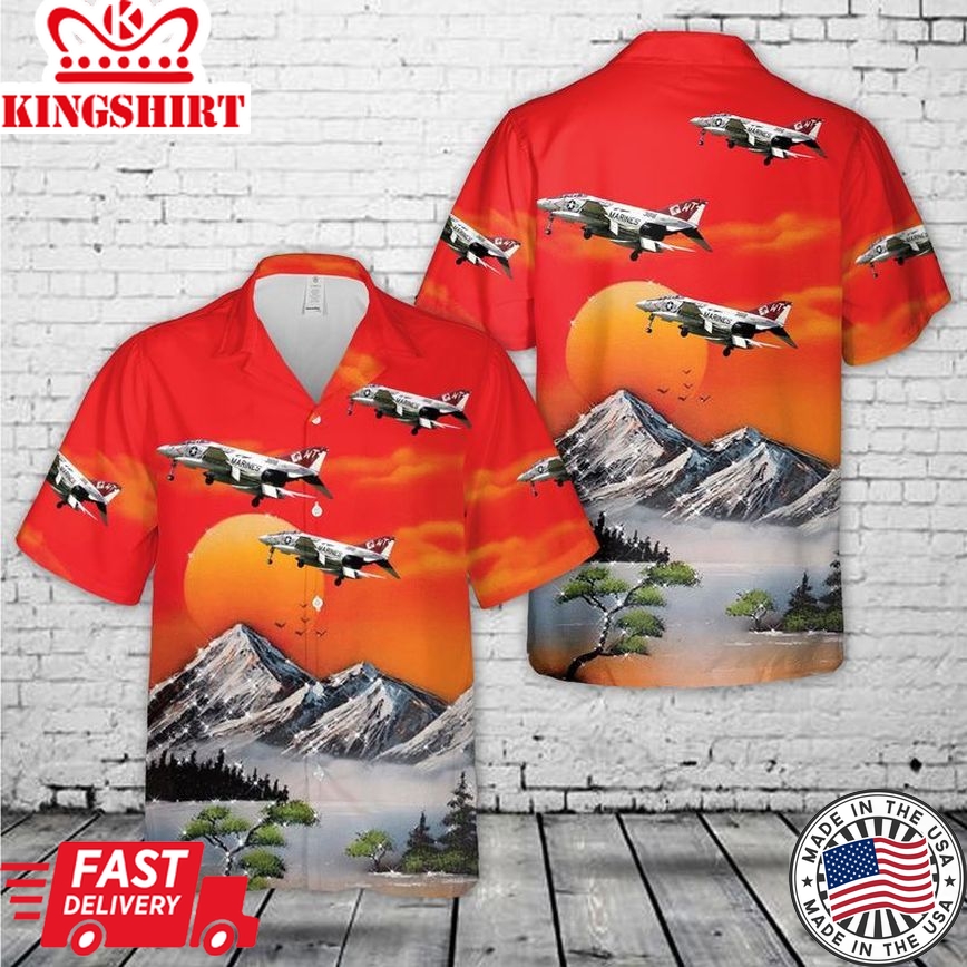 Usmc Vmfa-232 Mcdonnell F-4J Phantom 153818/Wt-07 (1974) Trendy Hawaiian Shirt