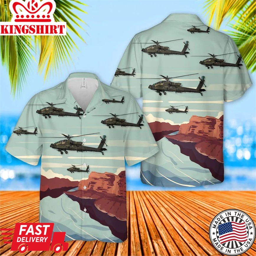 Utah Army National Guard Battalion 211Th Aviation Regiment 1St Ah-64 Apache Helicopter Trendy Hawaiian Shirt