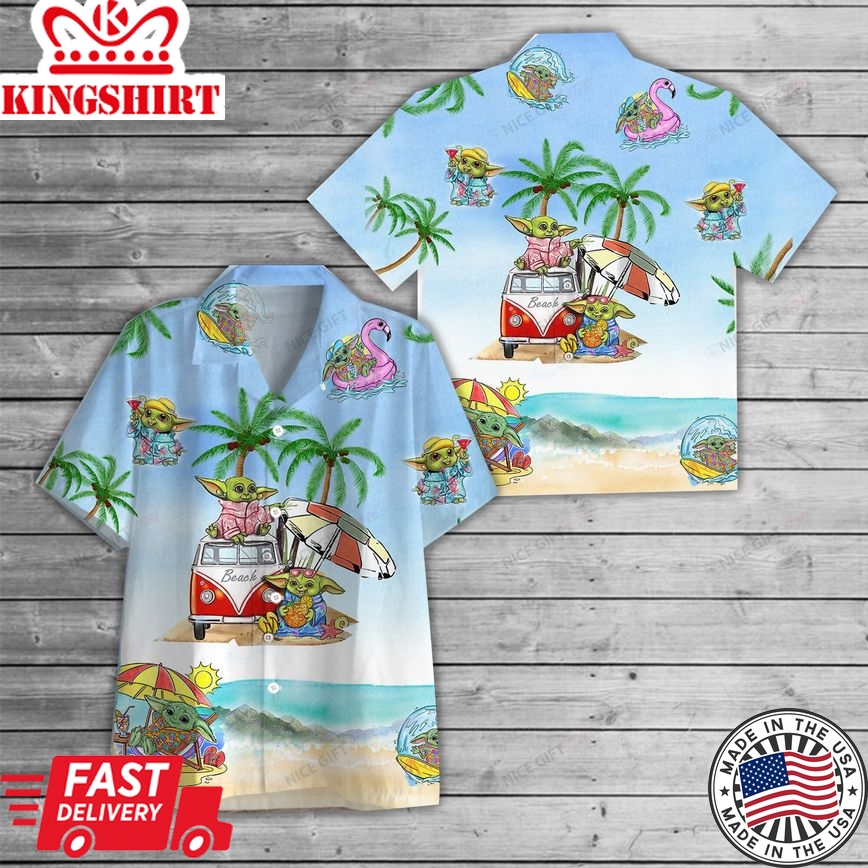 Vacation Aloha Shirt with Grogu Custom Vivid Print