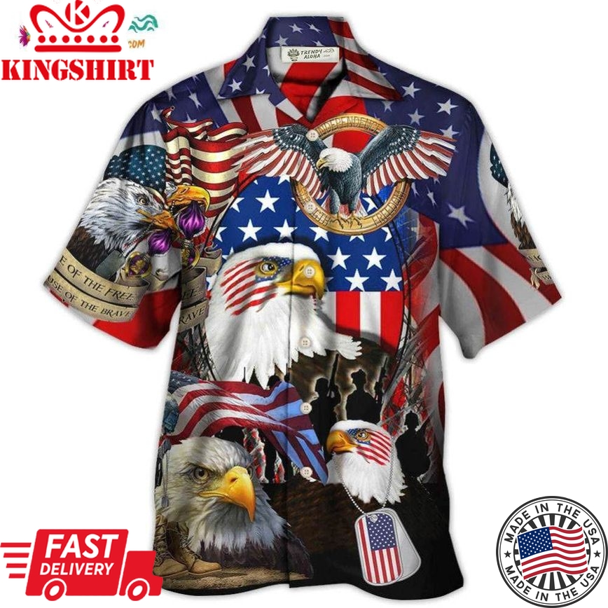 Veteran A True Hero Is Measured By Strength Of His Heart With Eagle Hawaiian Shirt