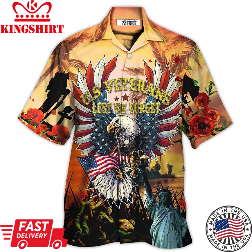 Veteran America Veterans Let We Forget In The Sunset - Hawaiian Shirt