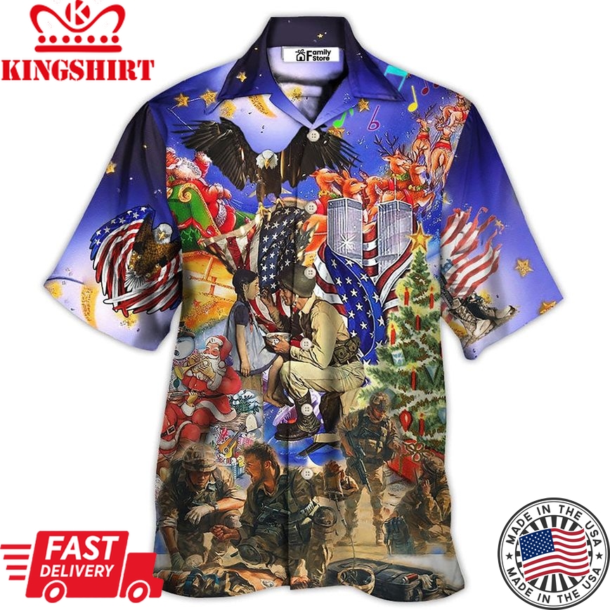 Veteran Christmas Merry Christmas Twinkle Style - Hawaiian Shirt