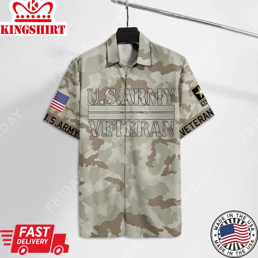 Veteran Hawaiian Shirt Us Army Uniform Aloha Shirt Veteran Aloha Shirt Military Hawaii Shirt