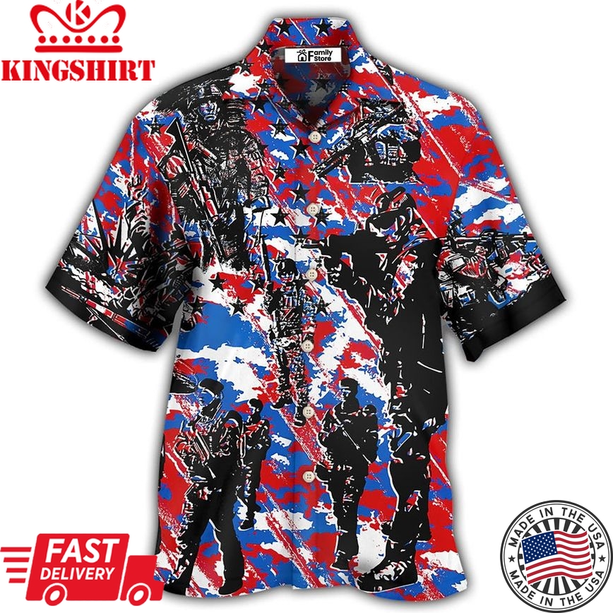 Veteran Independence Day Camo Pattern - Hawaiian Shirt