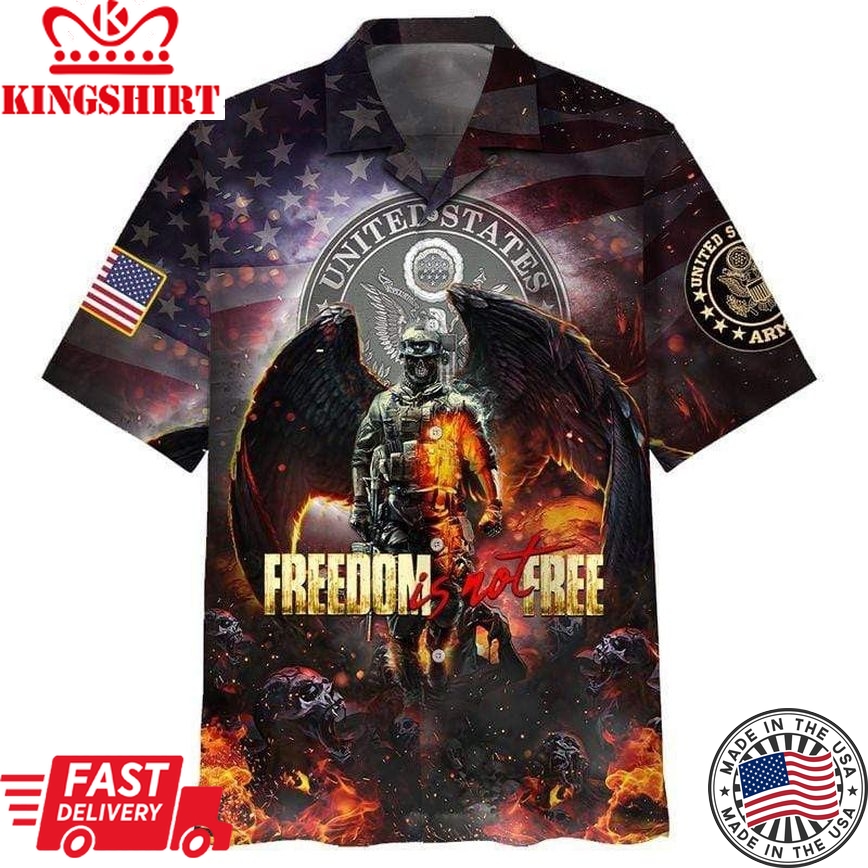 Veteran Memorial Hawaii Shirt Freedom Is Not Free Hawaiian Aloha Shirts Father Day Gifts