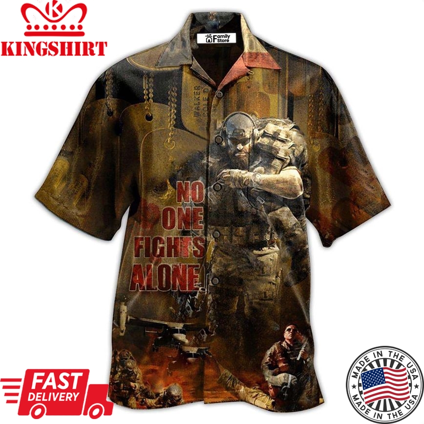 Veteran No One Fights Alone Classic Style - Hawaiian Shirt