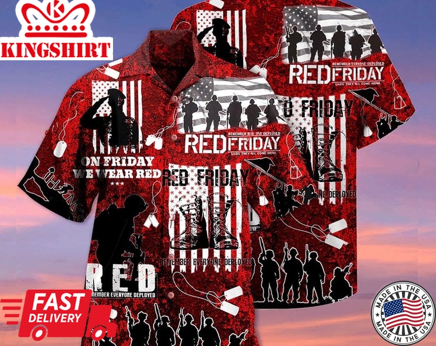 Veteran Red Friday 3D All Over Printed Hawaii Shirt, Vintage Trendy Hawaiian Shirt, Meaningful Birthday Presents, Hawaii Style.