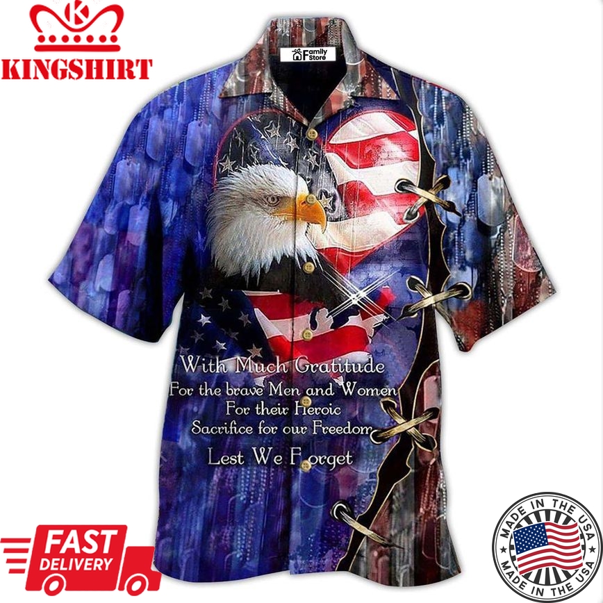 Veteran Thank You Veterans From The Heart With Eagle - Hawaiian Shirt