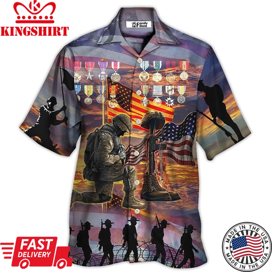 Veteran The High Price Of Freedom Is A Cost Paid By A Brave Few With Lot Of Metals - Hawaiian Shirt