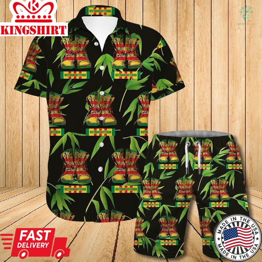 Veteran Trendy Hawaiian Shirt Set Unisex