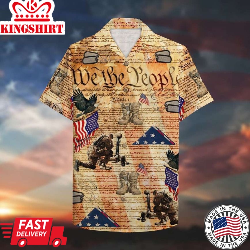 Veteran We The People Trendy Hawaiian Shirt