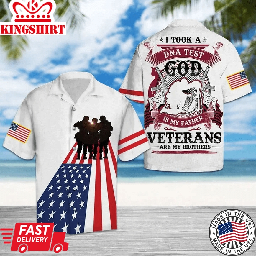 Veterans Of America God Is My Father Trendy Hawaiian Shirt