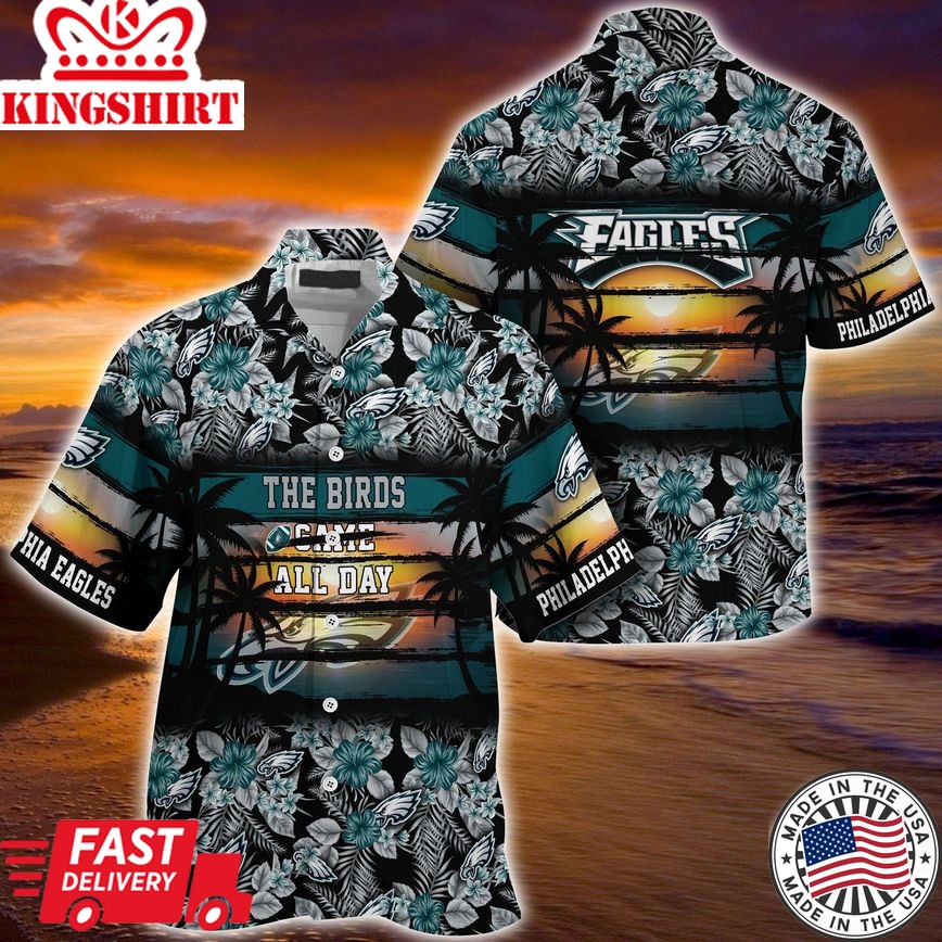 Vibrant Floral Philadelphia Eagles NFL Summer Hawaiian Shirt: Stylish and Colorful